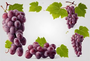 red grapes with leaves