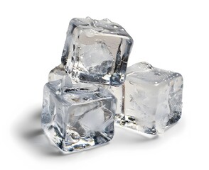 Obraz premium Three Ice Cubes Isolated On White Background