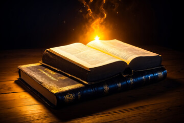 Open Book Glowing With Magic