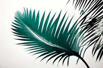 Obraz premium Palm Leaf Silhouettes on White Background