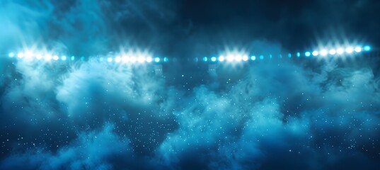 Blue Stadium Lights & Smoke Background