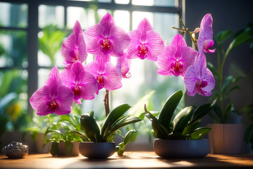 Pink Orchid Flowers in Pots