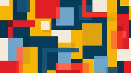Abstract Geometric Pattern With Red, Yellow, Blue, and White Squares, background, retro vintage