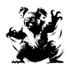Obraz premium koala in illustration in brush stroke painting