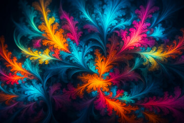 Abstract Floral Background with Vibrant Colors