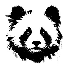 red panda, panda,  in illustration in brush stroke painting