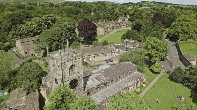 Skipton church and castle, North Yorkshire, England