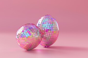Fototapeta premium Easter eggs transformed into shiny disco balls