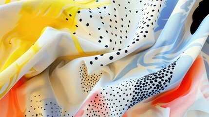 Graphic patterned fabric with light backdrop Ample space for text