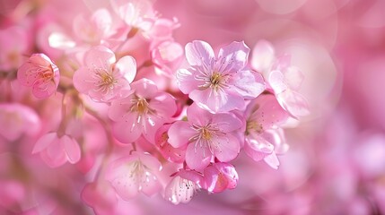 Obraz premium Cherry blossoms in beautiful pink part of Spring flower series