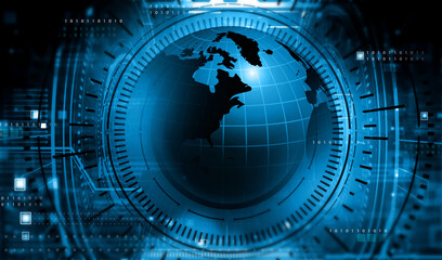 Earth globe digital background. 3d illustration