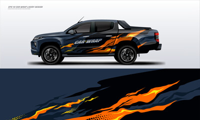 Fototapeta premium Fire design Sporty Racing Car wrap livery design. vinyl sticker design in vector file