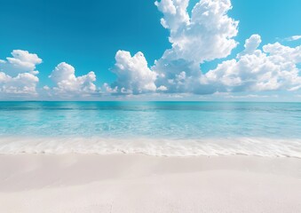 Obraz premium Tropical Beach with White Sand and Blue Sky