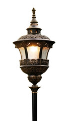 Fototapeta premium PNG Garden lamp in a calm garden architecture illuminated decoration.