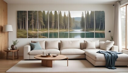 Scandinavian living room interior design zoom background