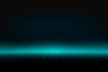 Abstract Dark Background with Teal Glowing Horizon