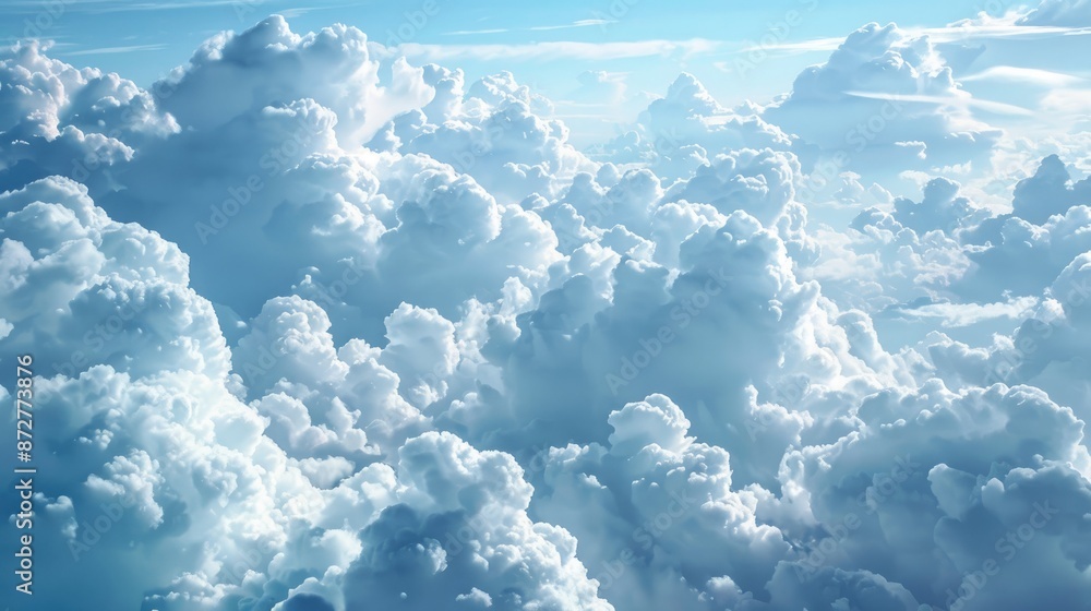Poster cloudy sky with large clouds and space for text above