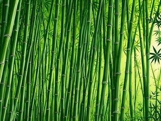 Naklejka premium Lush green bamboo forest background.