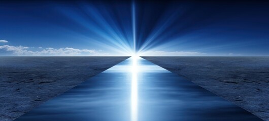 Captivating description  A radiant point of incandescent light suspended in a shadowy expanse, conveying sublime wonder.