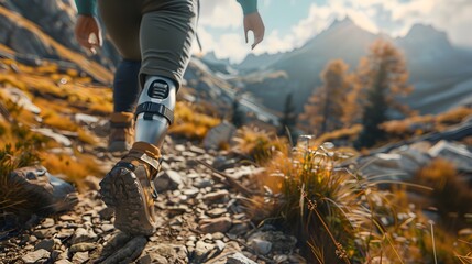 Adventurous Hiker with Prosthetic Leg Conquers Majestic Alpine Trail