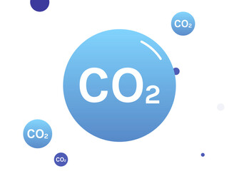 Co2 carbon dioxide toxic gas molecules concept flat vector illustration.	
