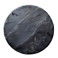 Black Slate plate empty isolated on transparent background