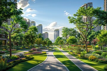 A visionary green city on Earth, highlighting world environment and sustainable development through innovative design.