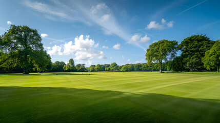 cricket field on a sunny day