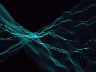 3D abstract background with flowing particles