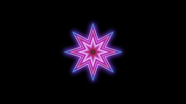 icon circular neon line center animation