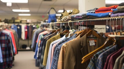 Clothes On Hangers In A Retail Store.