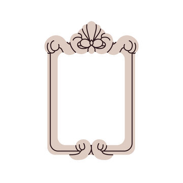 recommend clip art: Painting frame, vintage baguette. Antique picture decoration. Blank space, decorative baroque border. Empty framework design for gallery display. Flat vector illustration isolated on white background