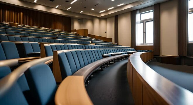 Empty classroom at a university.