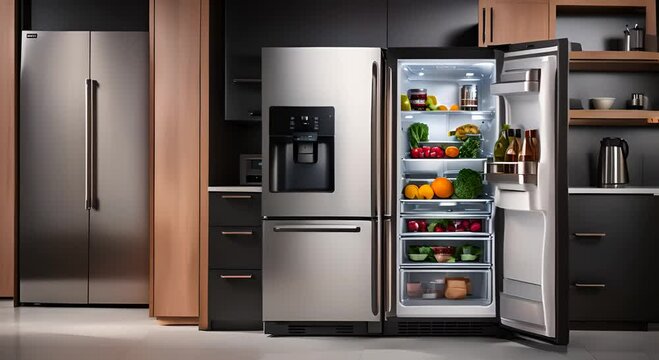 Smart refrigerator in a kitchen.