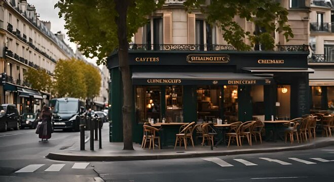 Elegant cafe in Paris.