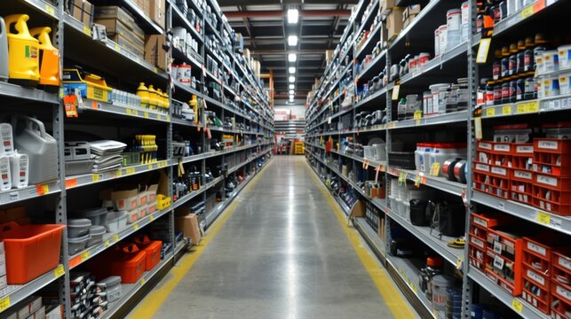 Aisle in a hardware store.