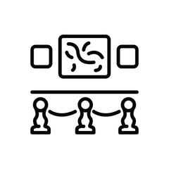Black line icon for exhibition 