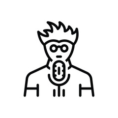 Black line icon for singing 