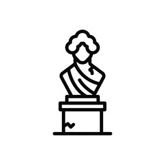Black line icon for sculpture 