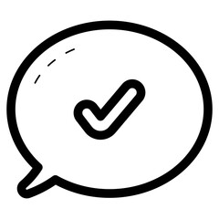 communication speech bubble with check mark sign icon