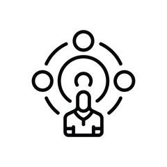 Black line icon for activity 