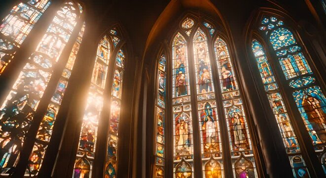 Beautiful windows of a church.