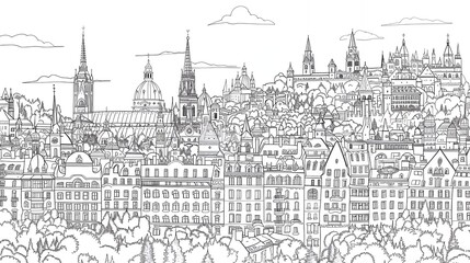 Vienna adult coloring book page