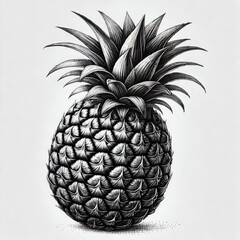 Obraz premium pineapple black and white