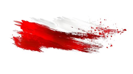 abstract poland flag in paint brush stroke, isolated on white background. poland country flag 