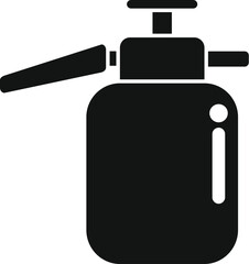 Simple black glyph icon of a spray bottle, commonly used for cleaning products and solutions