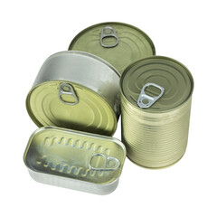 set tin can isolated from background
