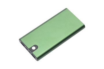 power bank in metal case isolated from background