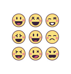 Fototapeta premium Smileys Emoji icon illustration set