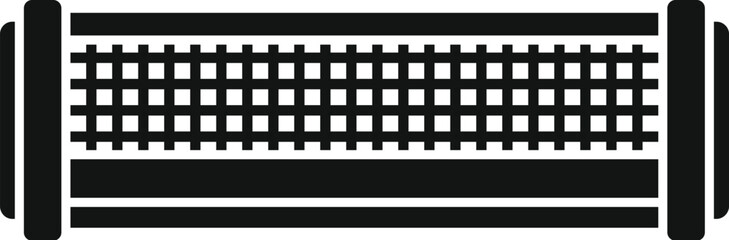 Obraz premium Tennis net separating playing area on court icon simple black style